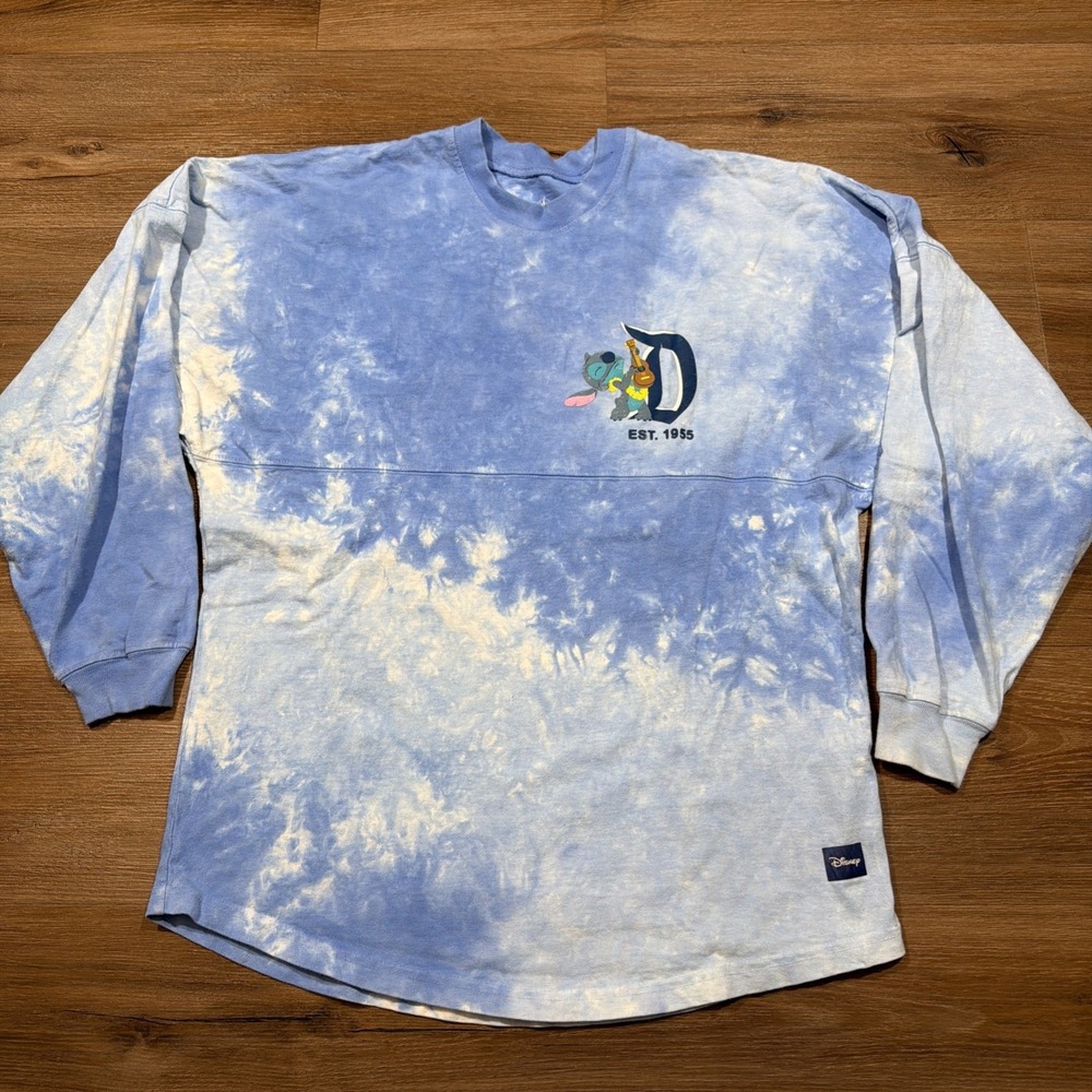 Disneyland Spirit Jersey Shirt Womens XS Stitch Resort Blue Tie Dye READ